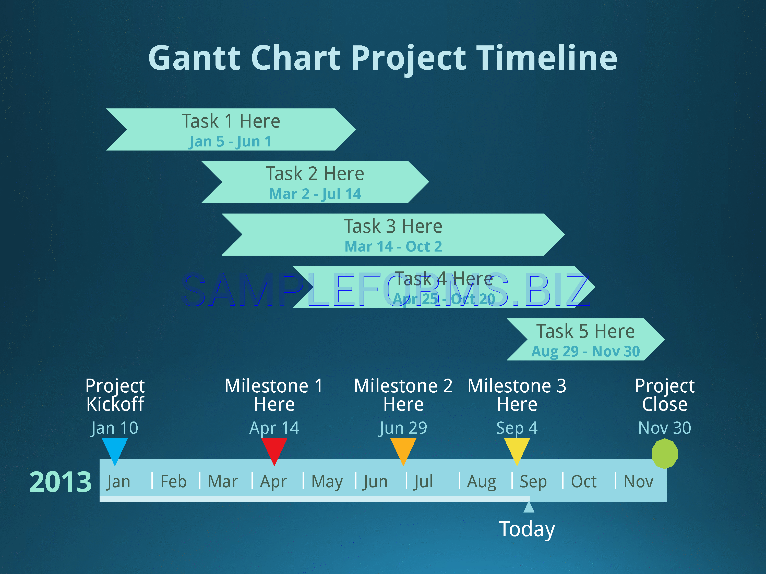 Preview free downloadable Gantt Chart Project Template for PowerPoint in PDF (page 1)